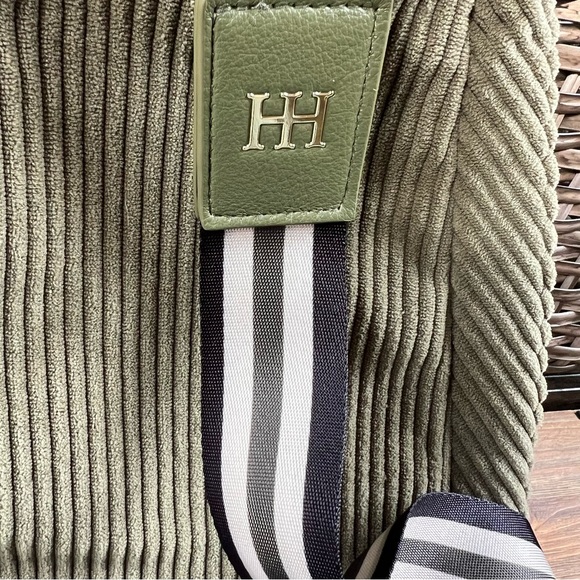 Haute Hippie Olive Corduroy Sling Bag – Gold Hardware, Striped Strap - Picture 10 of 12